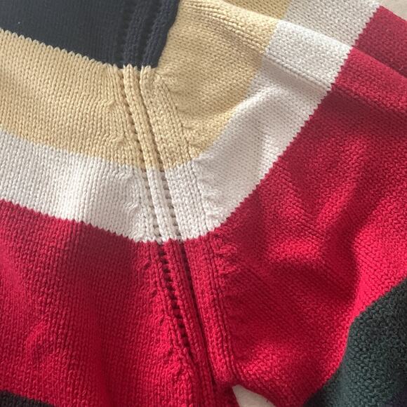 Nautica mens XL knit colorblock stripe pullover sweater 90s y2k cool - Picture 5 of 8